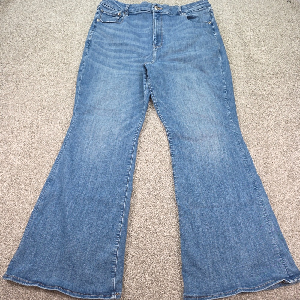 American Eagle Next Level Stretch Flare Jeans Womens 20 Blue High Rise Denim